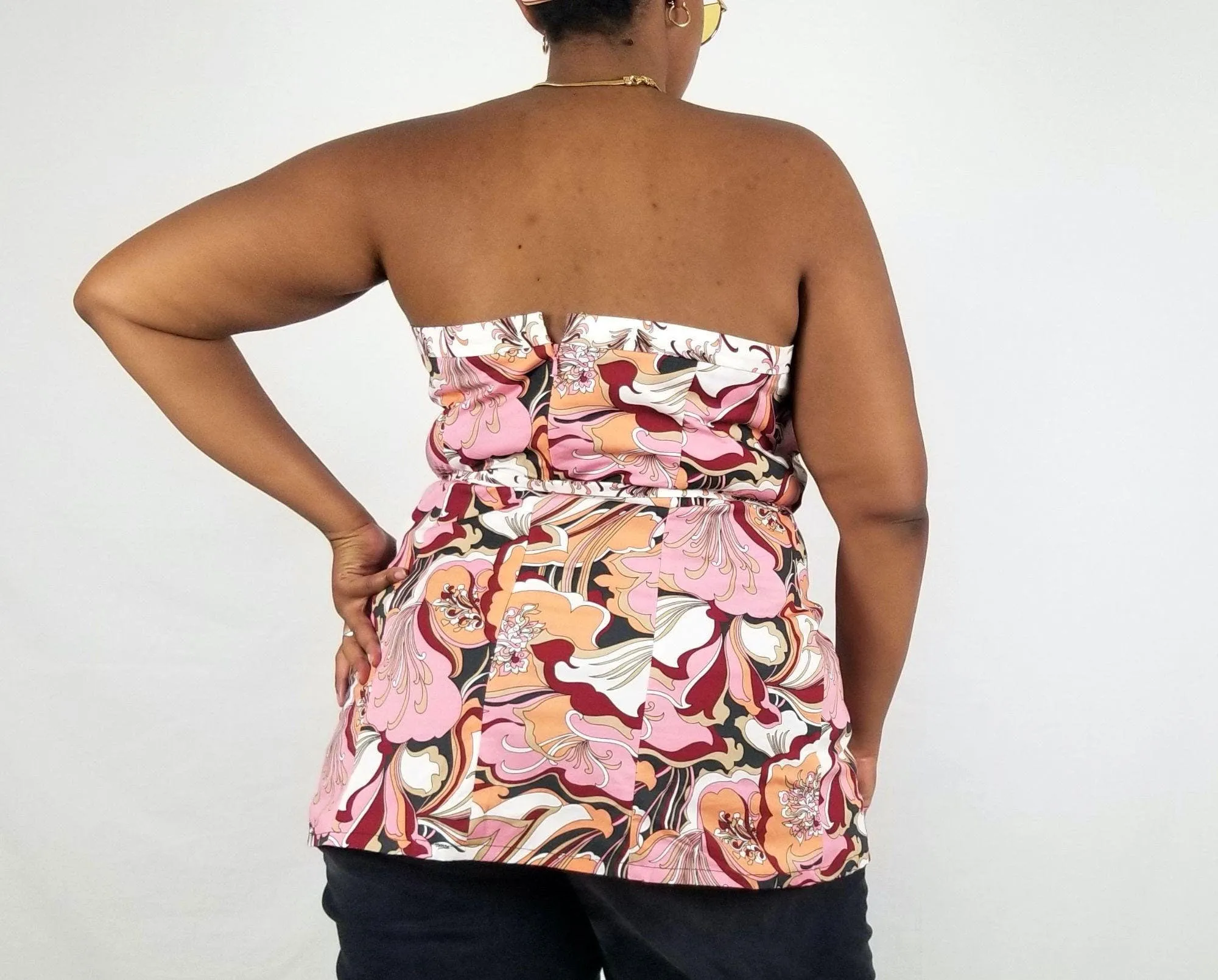 00's Paisley Floral Tube Top