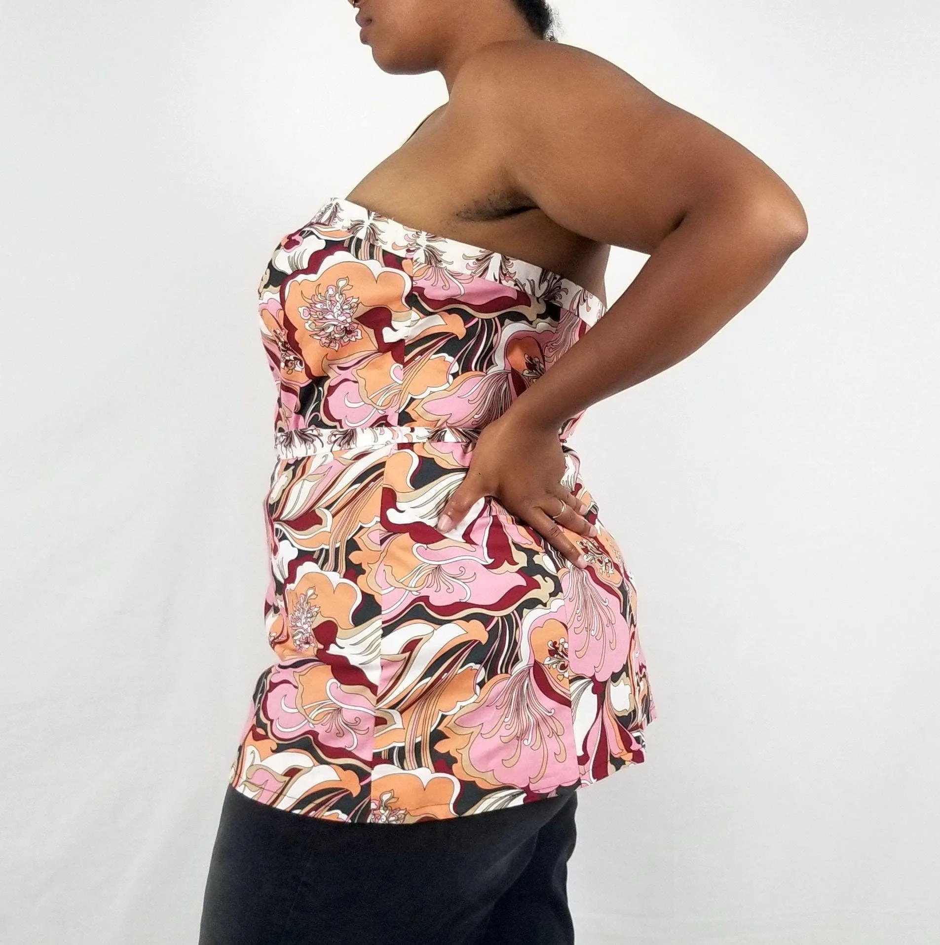 00's Paisley Floral Tube Top