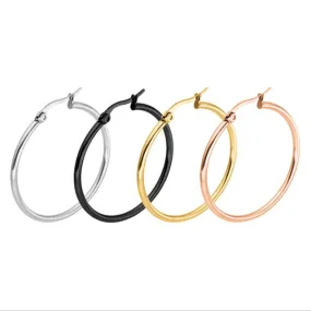14k Gold Large Hoop Earring with French Lock Closure (60mm)