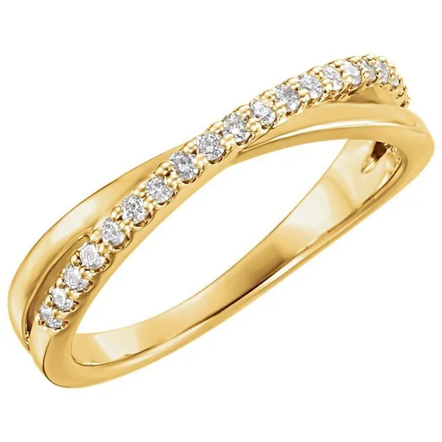 14KT Gold 1/5 CTW Diamond Criss-Cross Ring