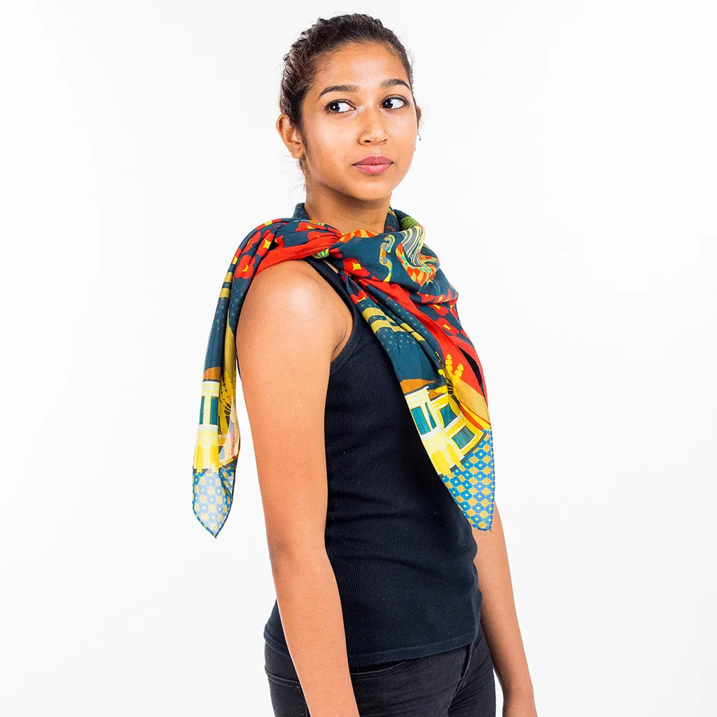 A Festive Night at Kampong Glam Cotton Silk Scarf