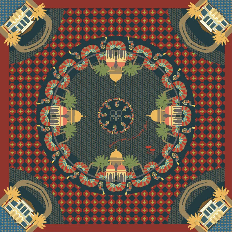 A Festive Night at Kampong Glam Cotton Silk Scarf