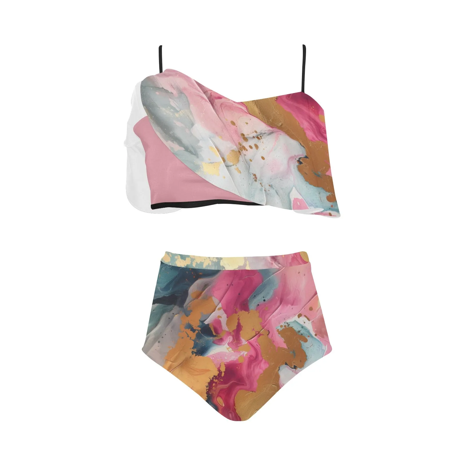 Adventure Swim High Waisted Ruffle Bikini Set