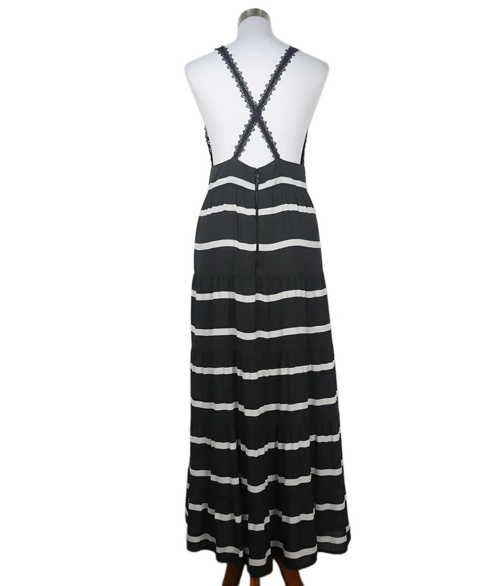 Alice   Olivia Brown & White Maxi Dress sz 8