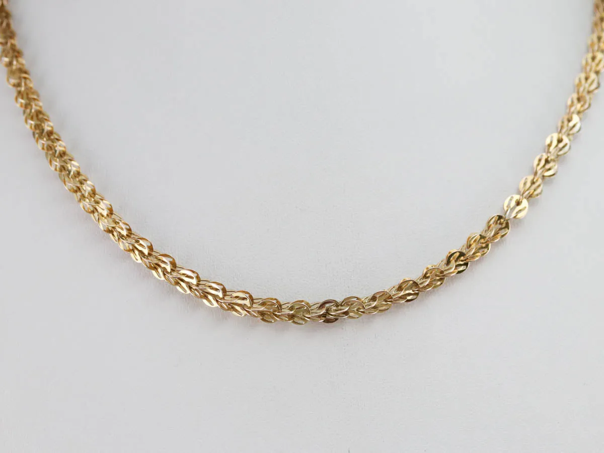 Antique Gold Woven Link Chain