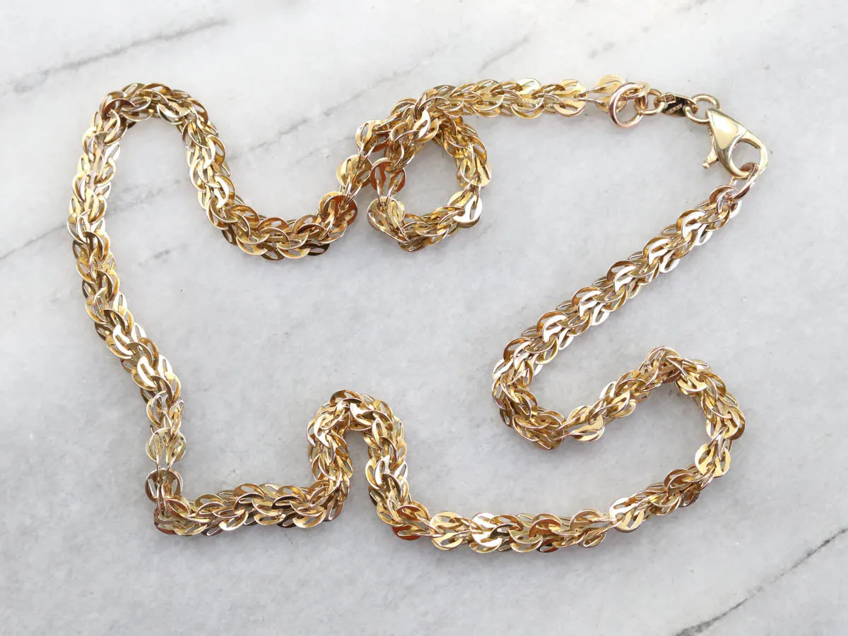 Antique Gold Woven Link Chain