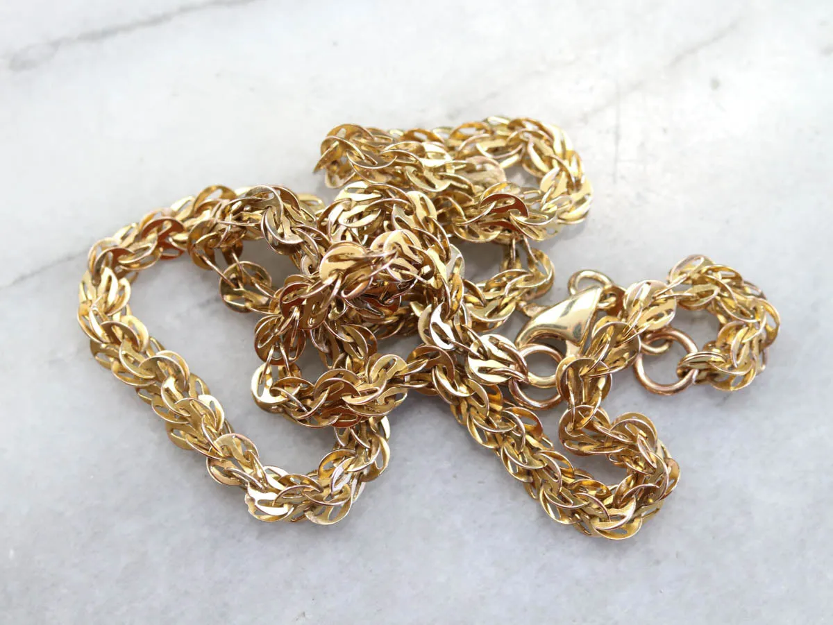 Antique Gold Woven Link Chain