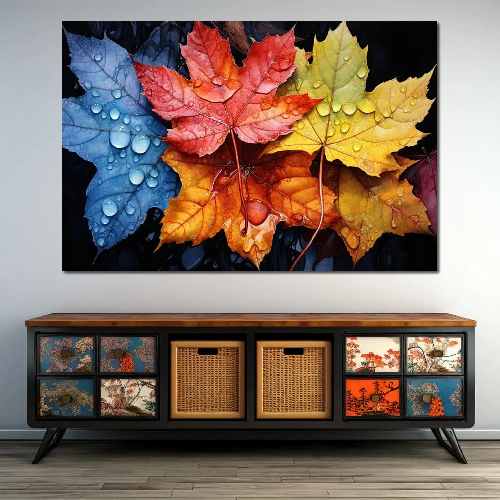 Autumnal Raindrop Leaves