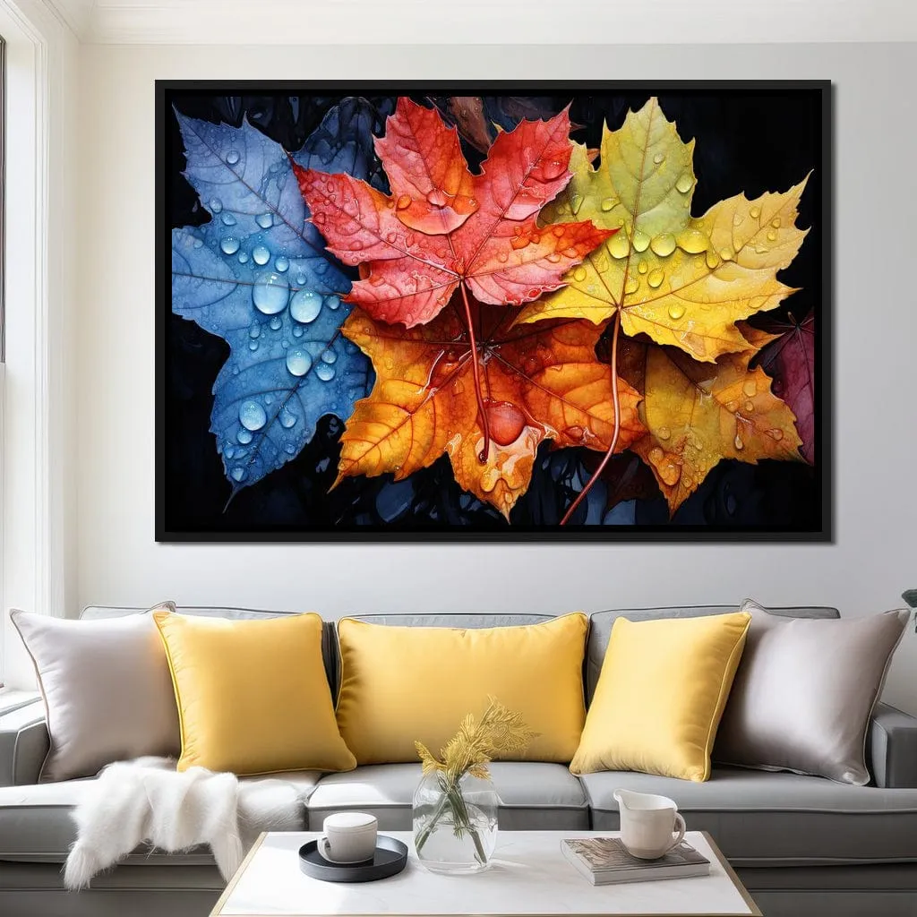 Autumnal Raindrop Leaves
