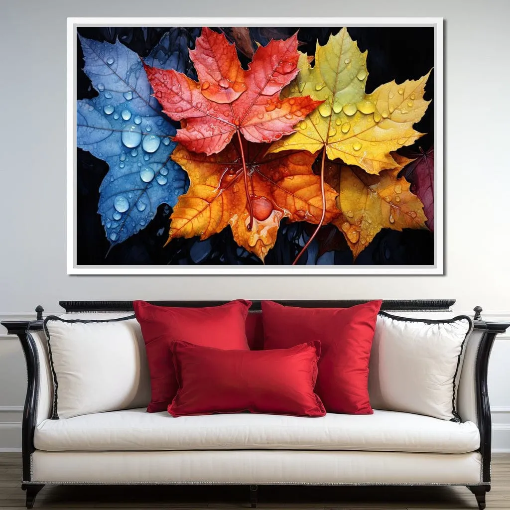 Autumnal Raindrop Leaves