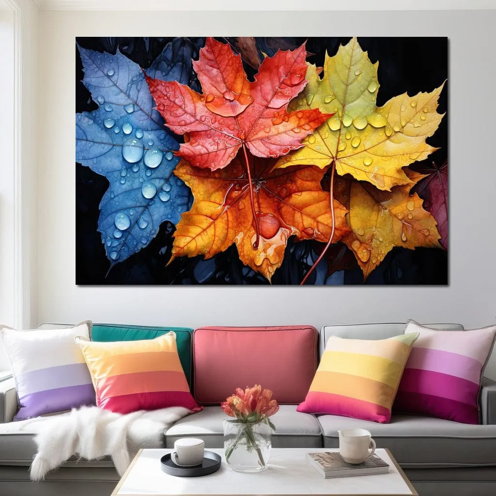 Autumnal Raindrop Leaves
