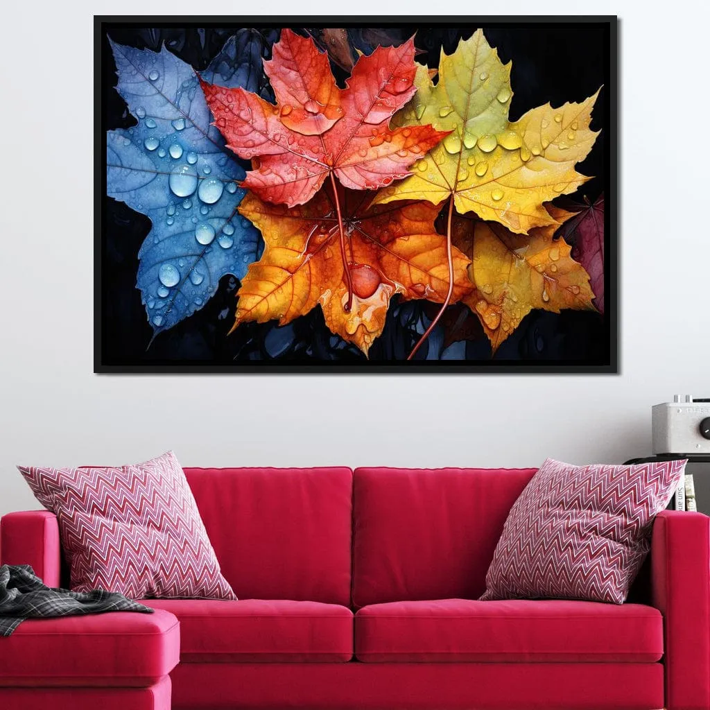 Autumnal Raindrop Leaves