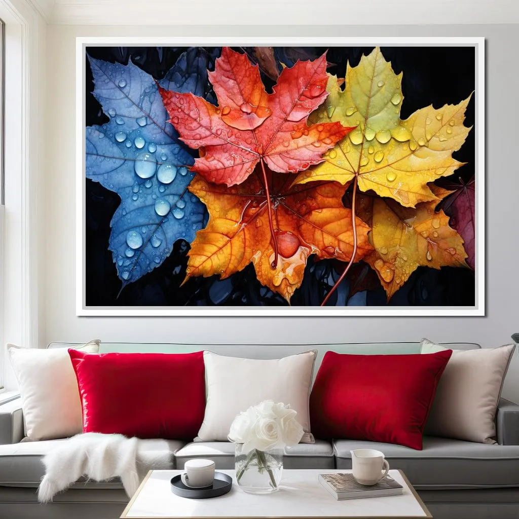Autumnal Raindrop Leaves