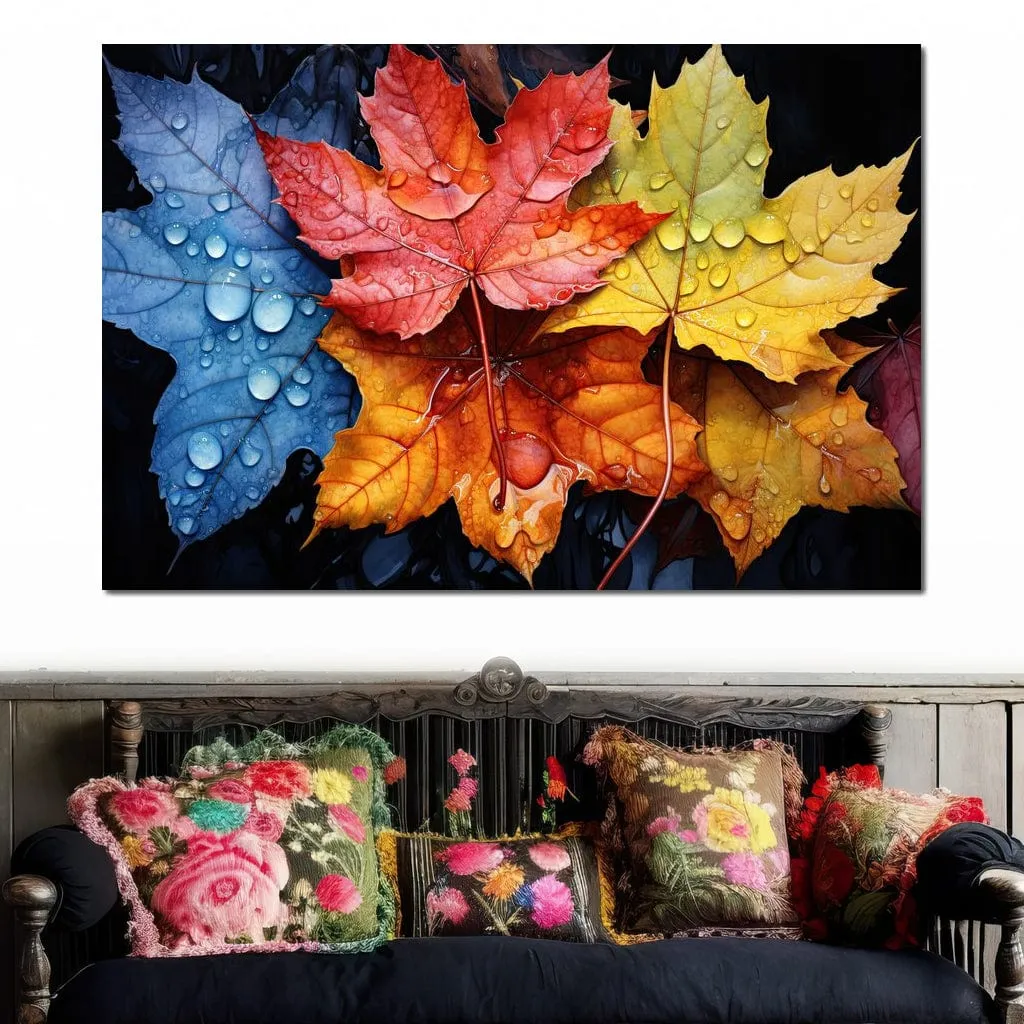 Autumnal Raindrop Leaves