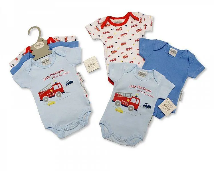 Baby 3 pcs Bodysuit Gift Set - Fire Engine - (6-18 Month) Gp-25-0858-1
