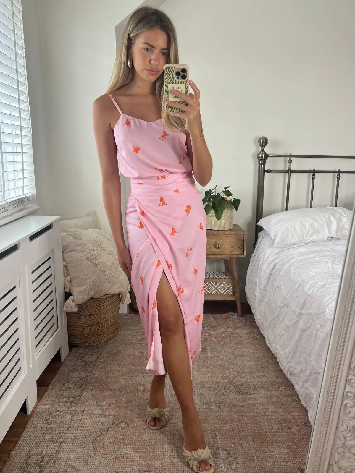 Beau Wrap Midi Skirt / Zodiac Print