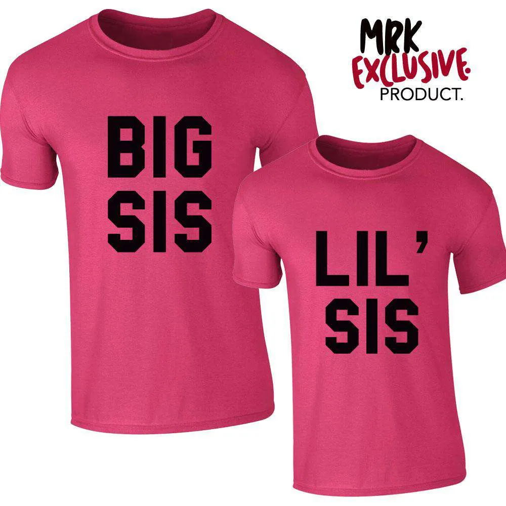 Big Sis/Lil' Sis Matching Hot Pink Tees (3M-13 Years) (MRK X)