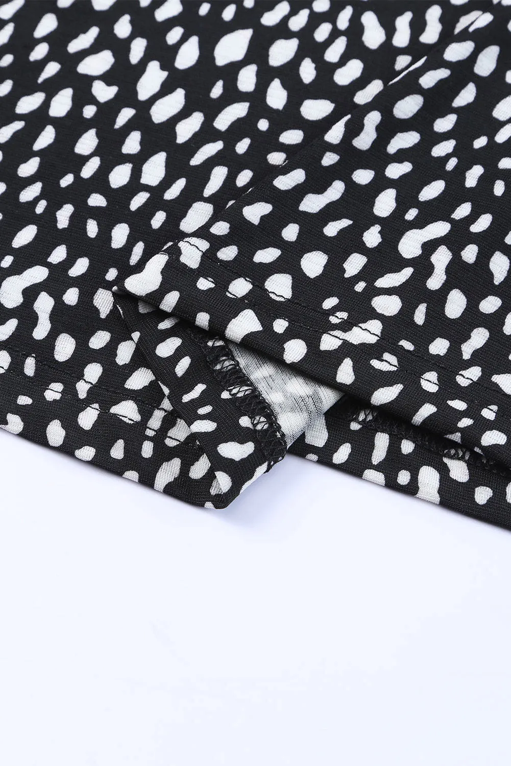 Black Cheetah Print O-neck Short Sleeve T Shirt