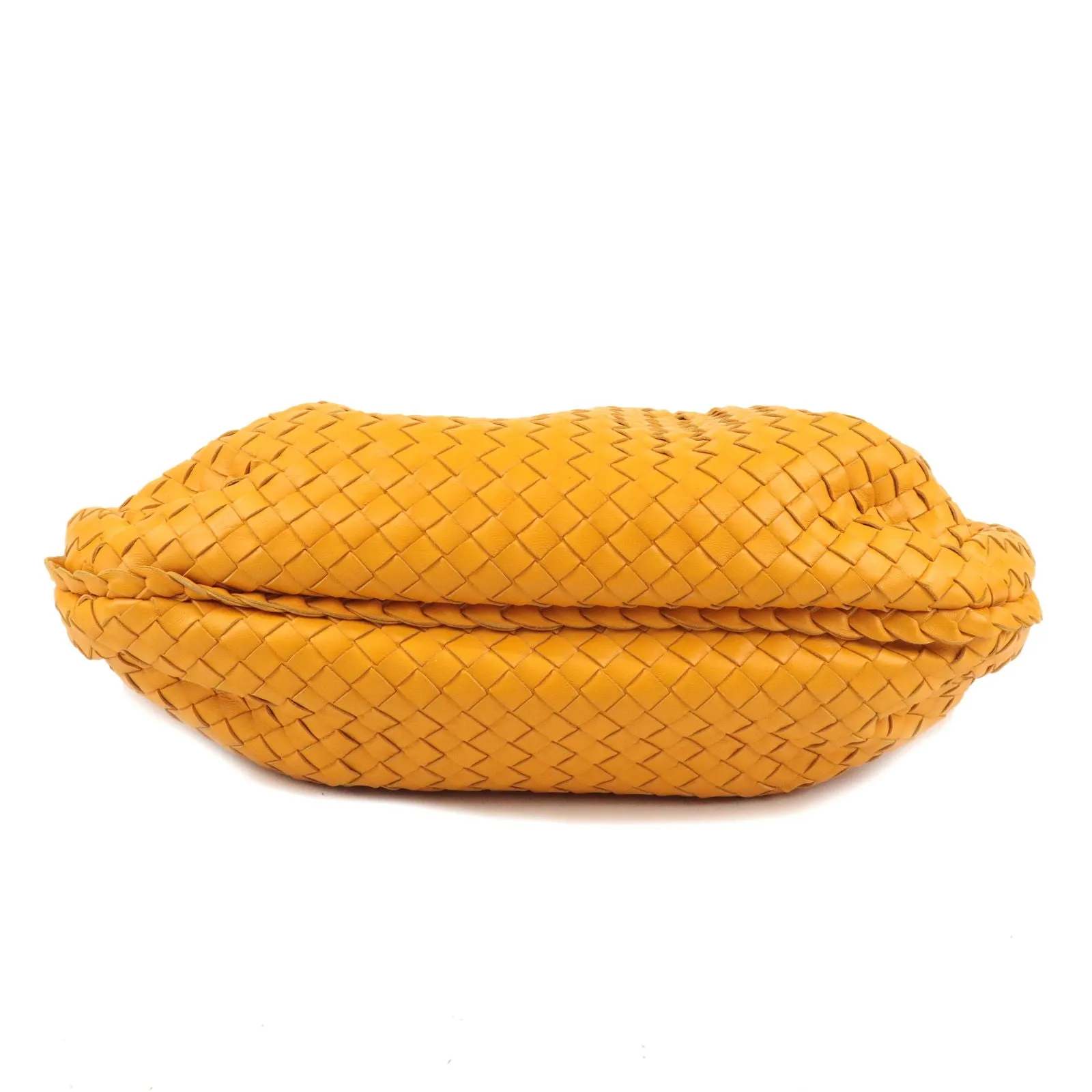 BOTTEGA VENETA Intrecciato Hobo Leather Shoulder Bag Orange 232499