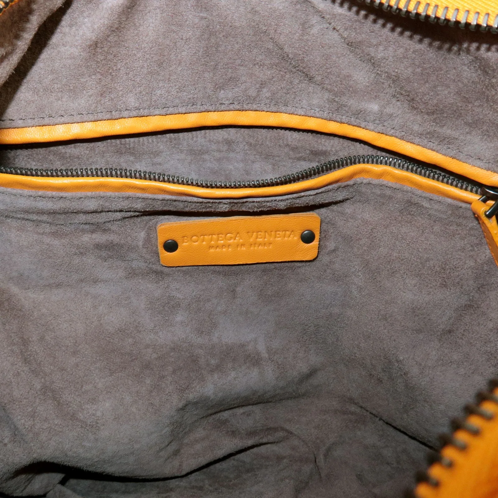 BOTTEGA VENETA Intrecciato Hobo Leather Shoulder Bag Orange 232499