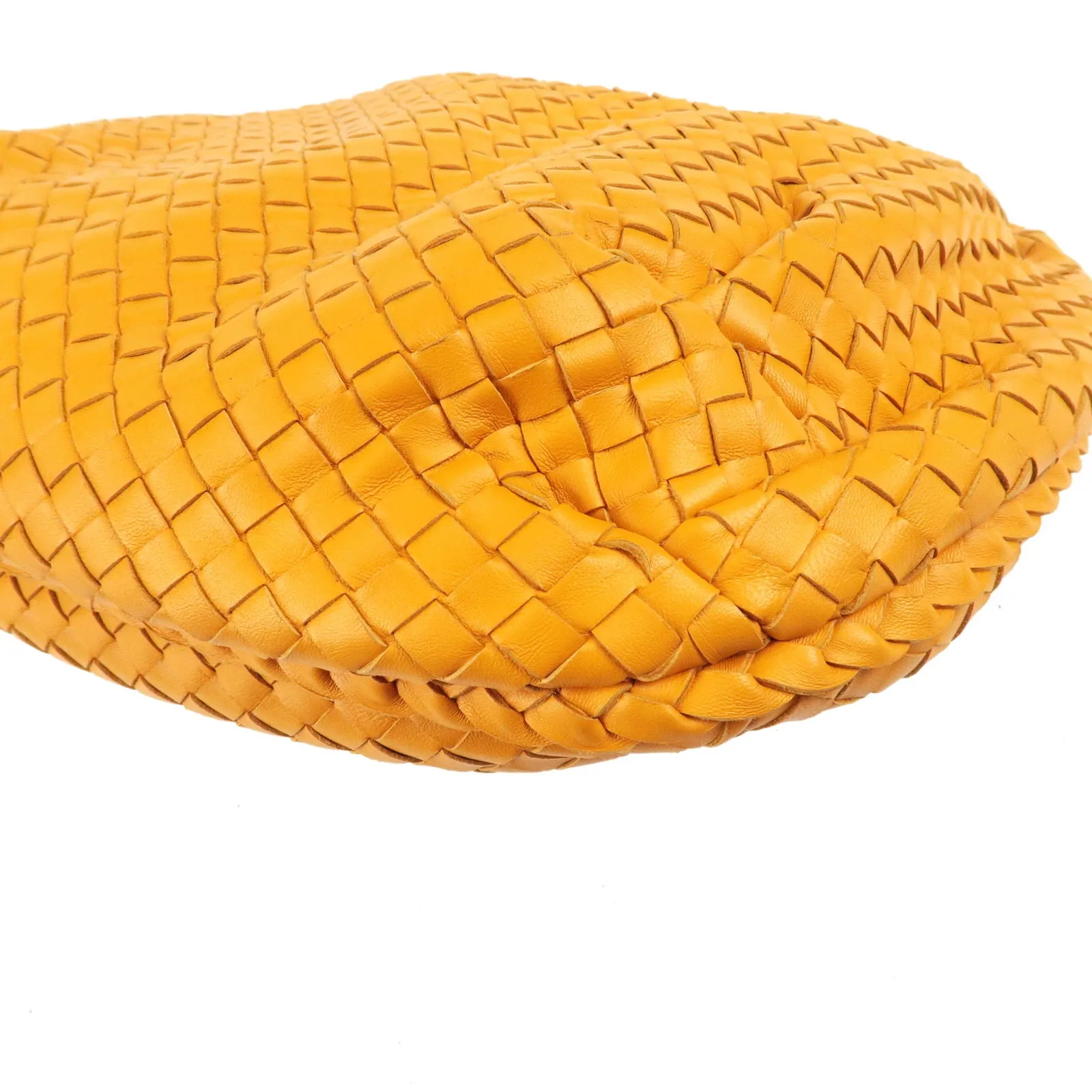 BOTTEGA VENETA Intrecciato Hobo Leather Shoulder Bag Orange 232499