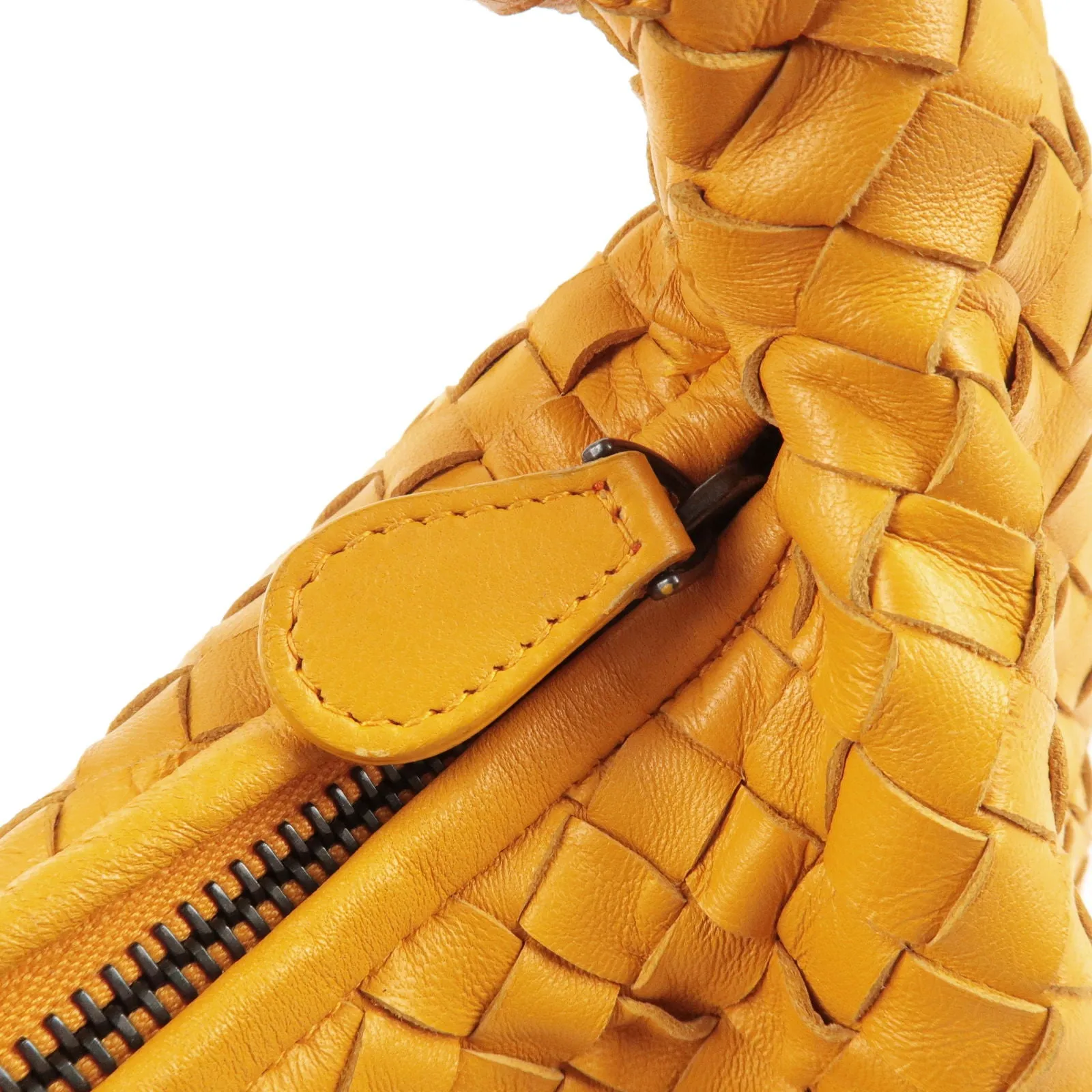 BOTTEGA VENETA Intrecciato Hobo Leather Shoulder Bag Orange 232499