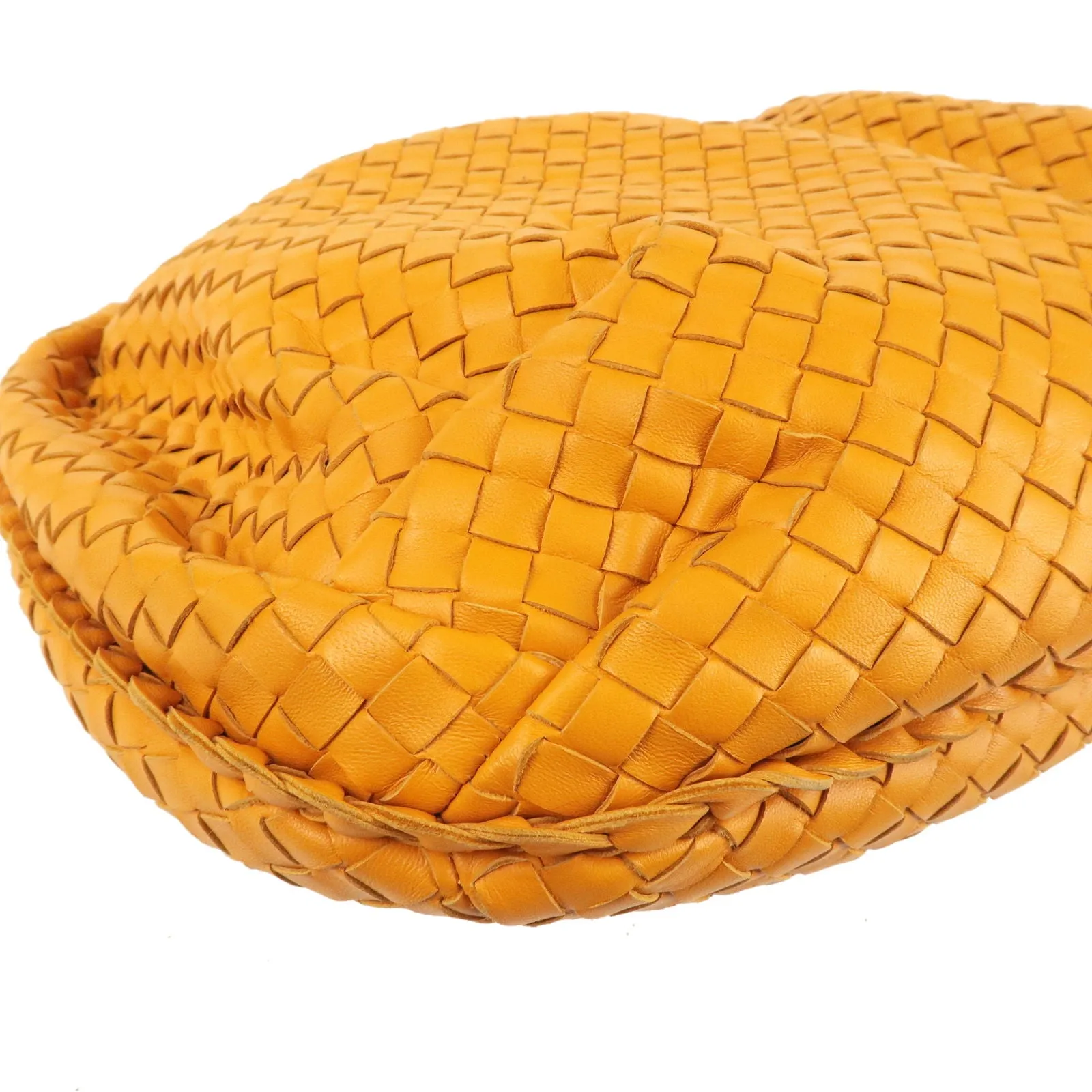 BOTTEGA VENETA Intrecciato Hobo Leather Shoulder Bag Orange 232499