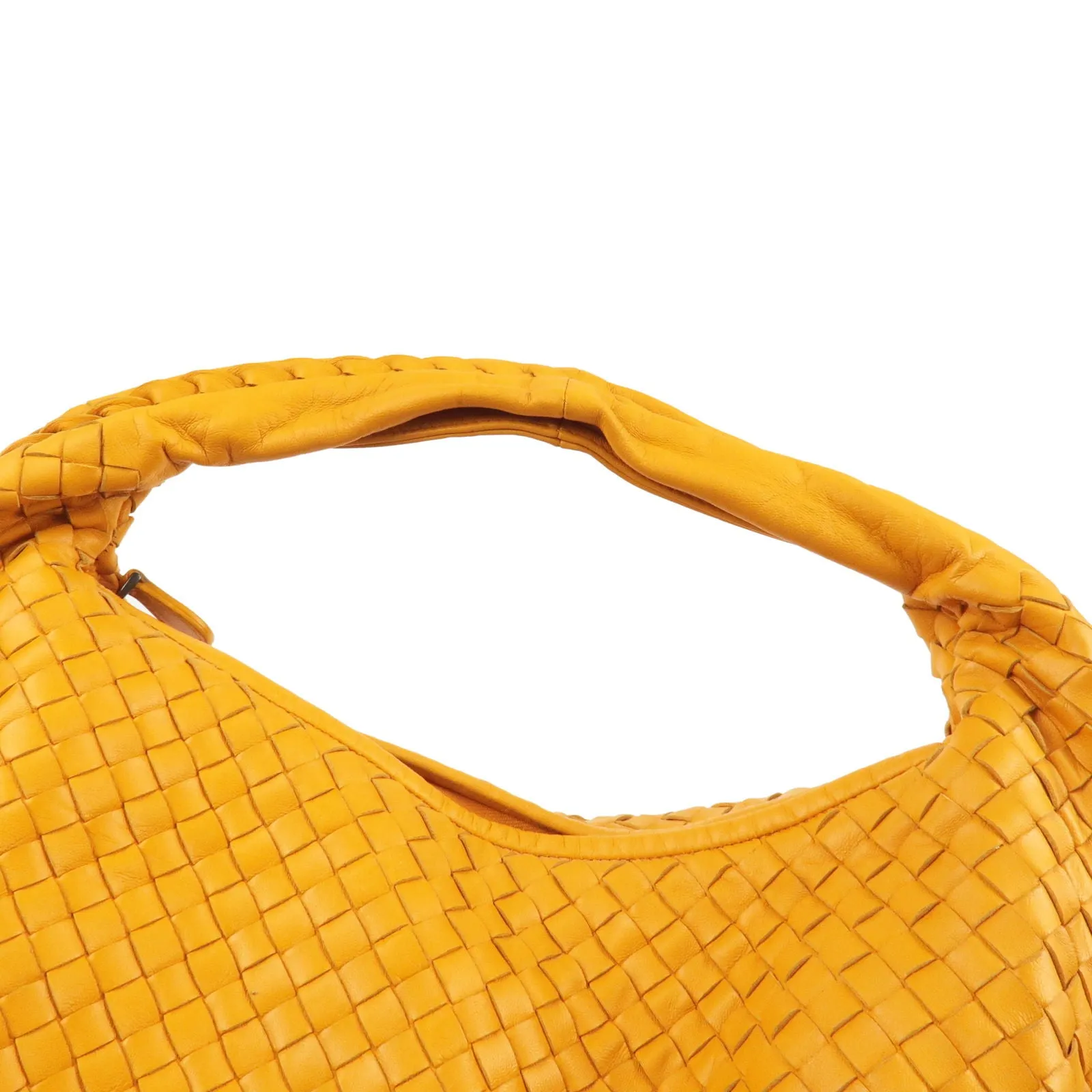 BOTTEGA VENETA Intrecciato Hobo Leather Shoulder Bag Orange 232499