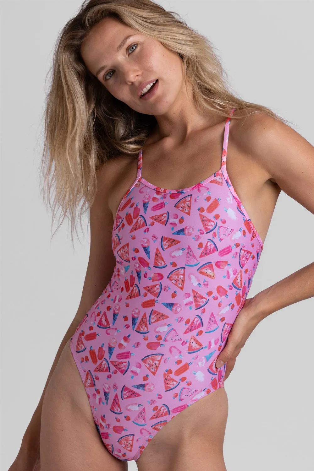 Brandon 2 Swim Onesie - Melonsicle