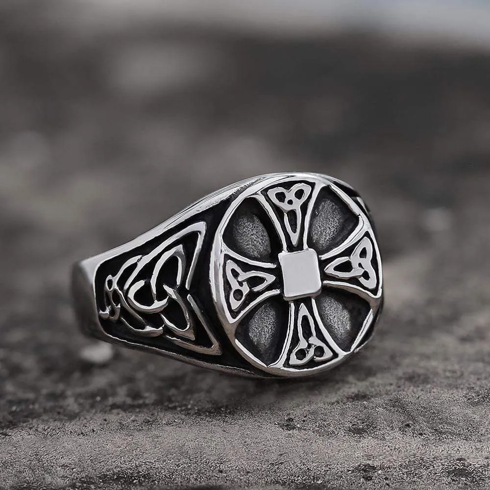 Celtics Knot Cross Stainless Steel Viking Ring