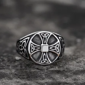 Celtics Knot Cross Stainless Steel Viking Ring