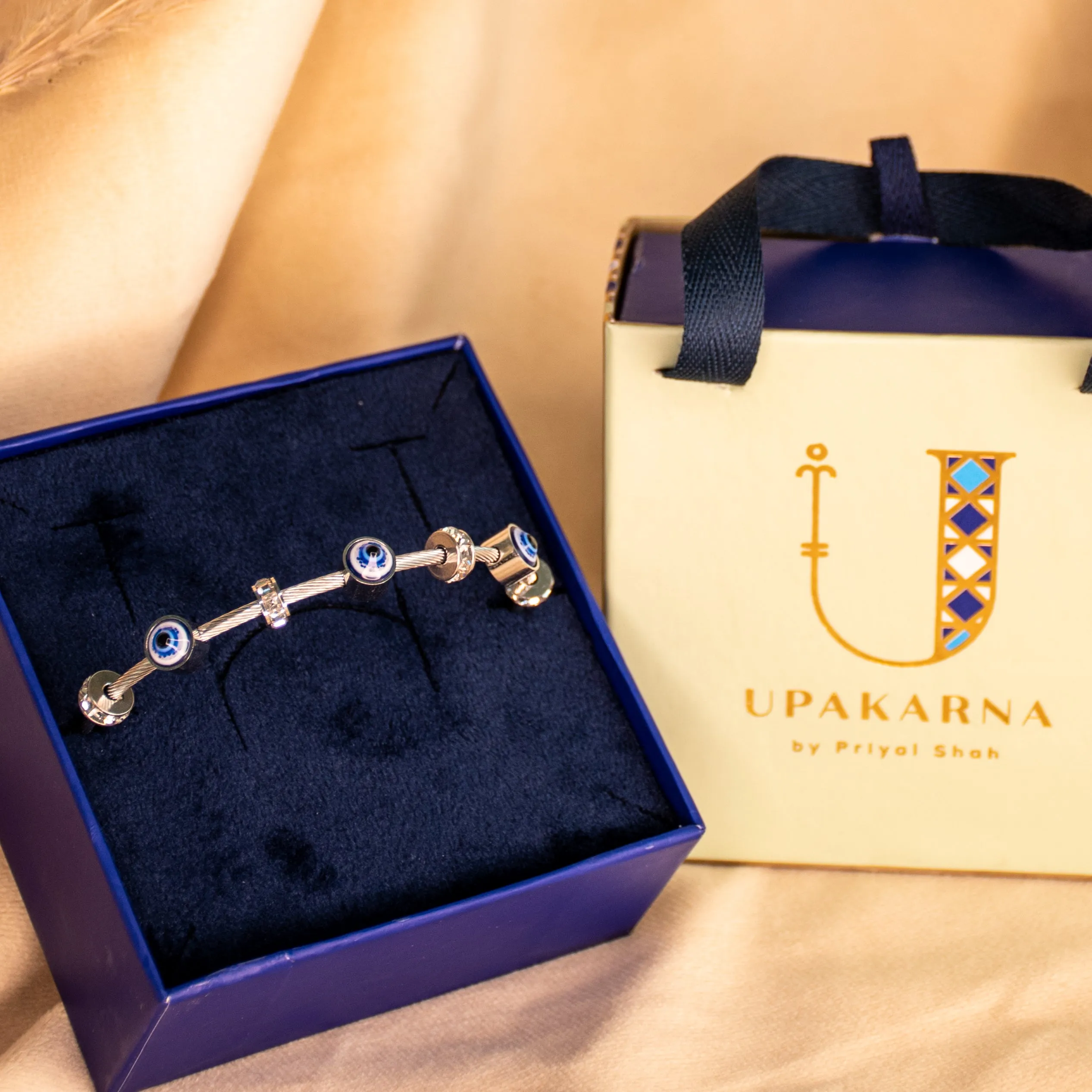 Classic Evil Eye Bangle   Gift Box