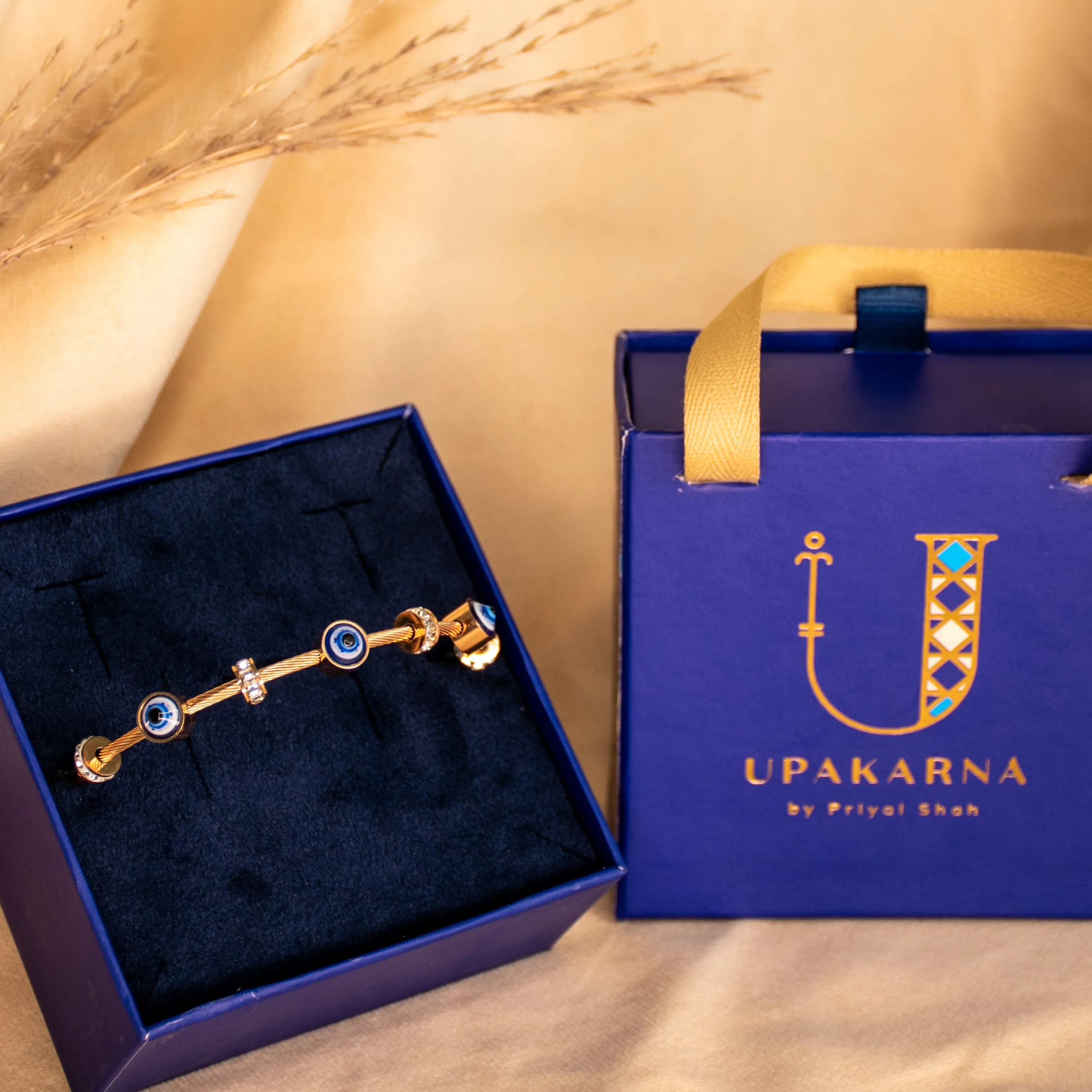 Classic Evil Eye Bangle   Gift Box