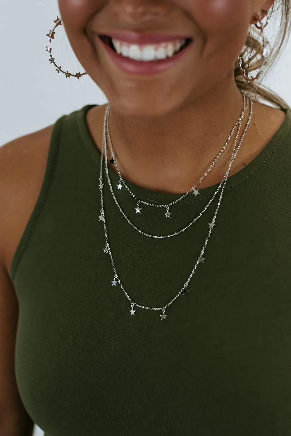 Counting Stars Dainty Necklace, Silver