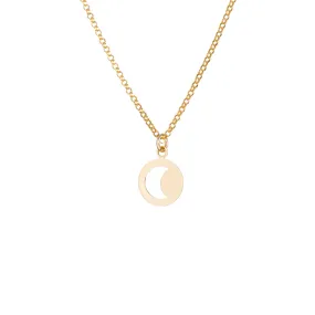 Cut Out Moon Necklace in Gold