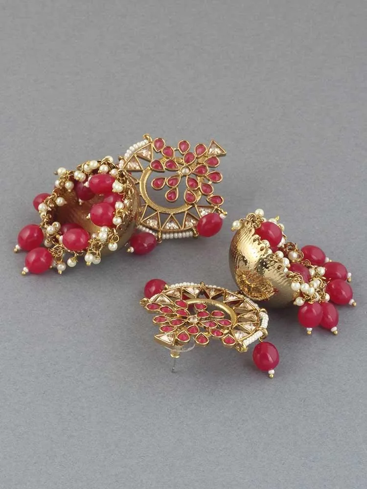 Dark Pink Tez Jhumkis