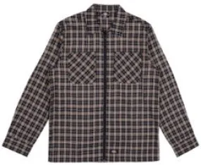 Dickies Brownsville Zip Through L/S Overshirt / Black Plaid