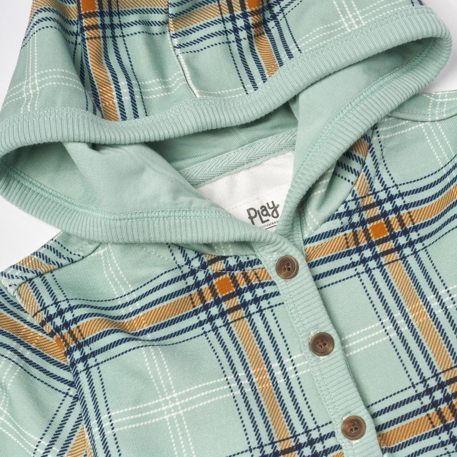 Forest Plaid Henley Hoodie