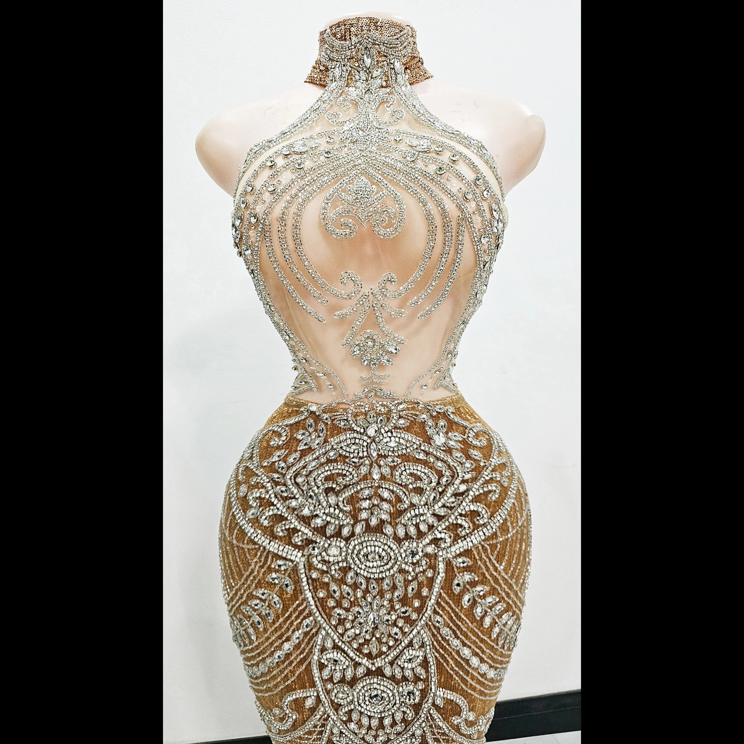 French Victoria turtle neck mermaid dress