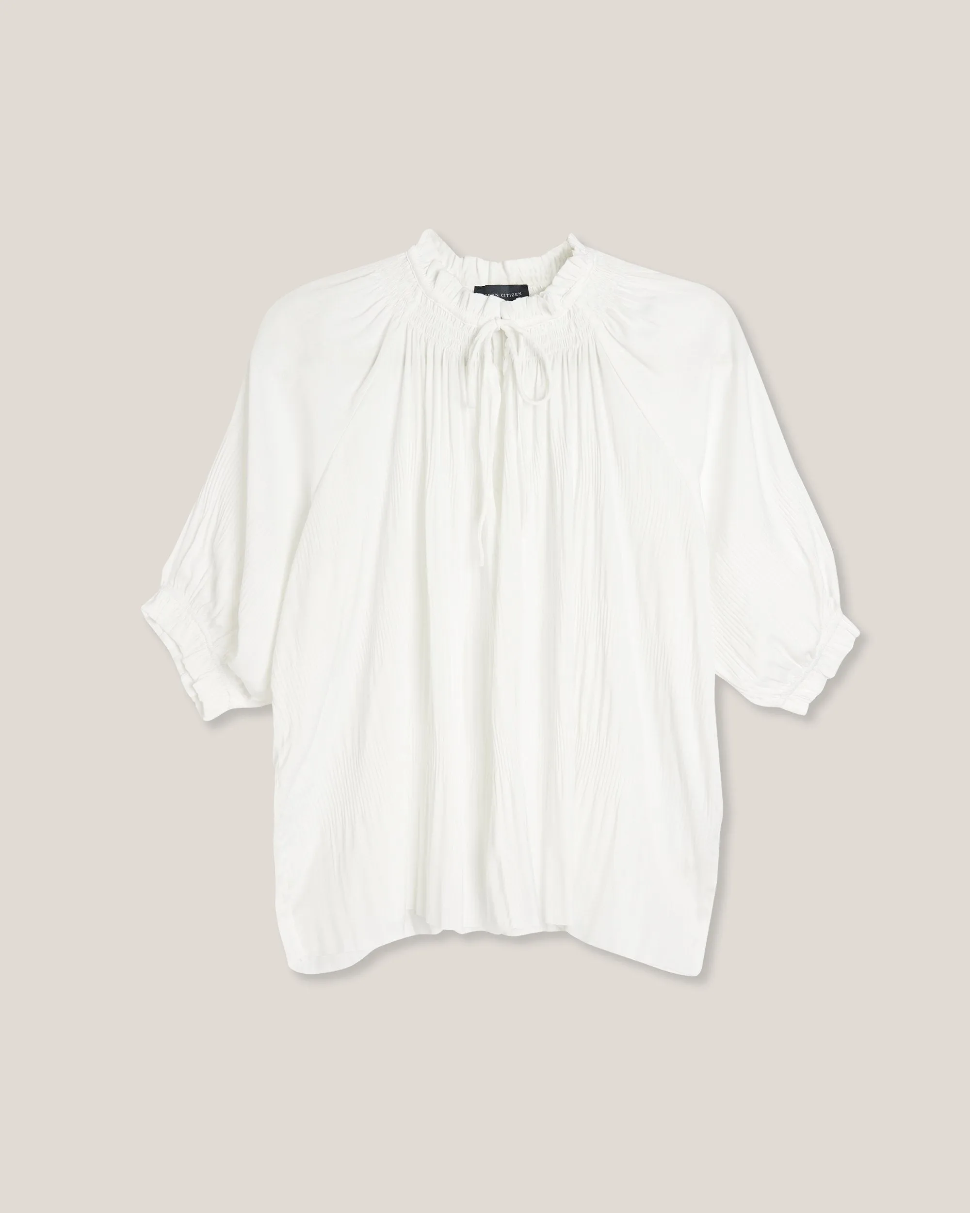 Gabrielle Ruched-Sleeve Blouse