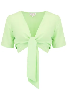 Gigi Wrap Top In Lime