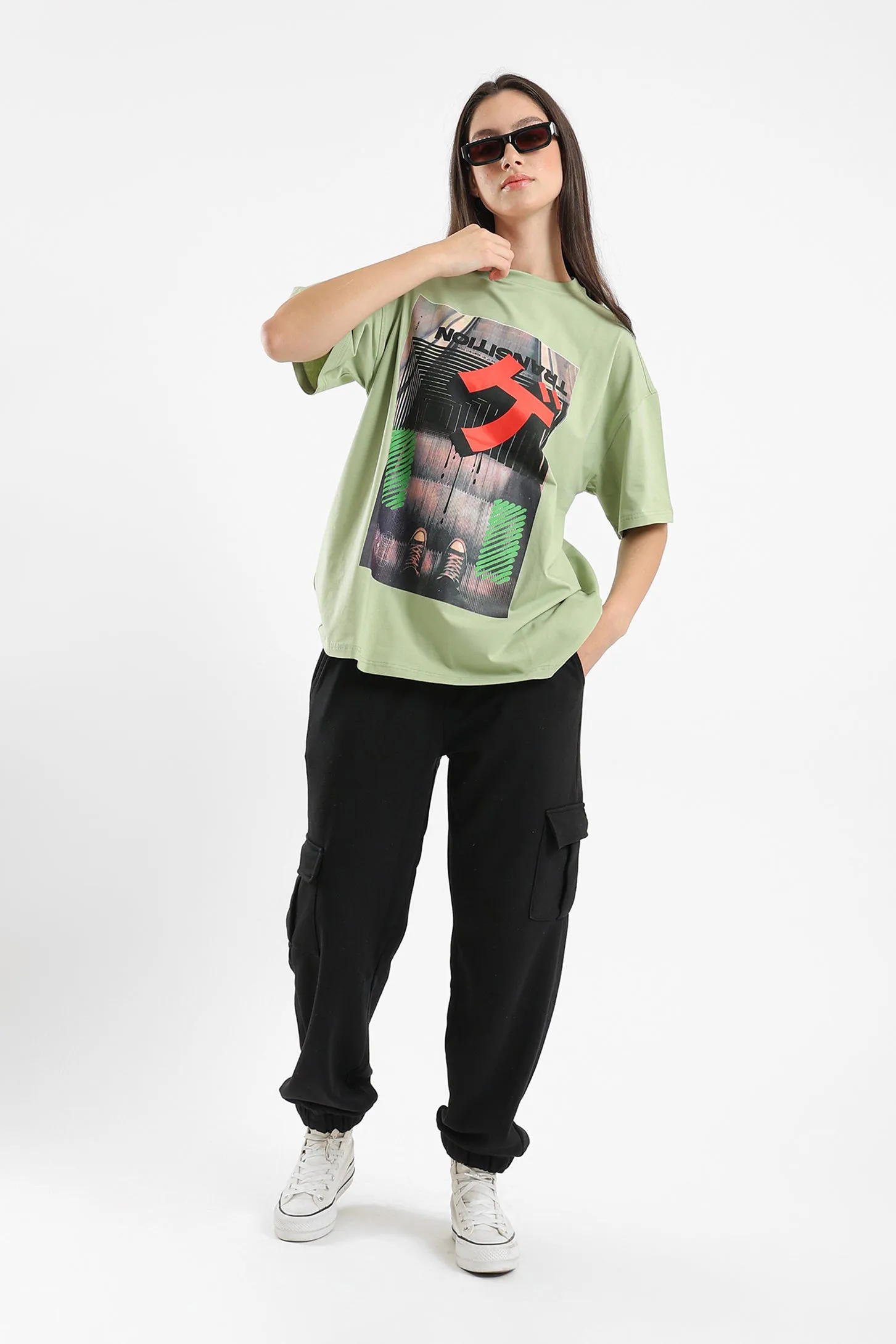 GREEN TRANSITION OVERSIZED UNISEX TEE