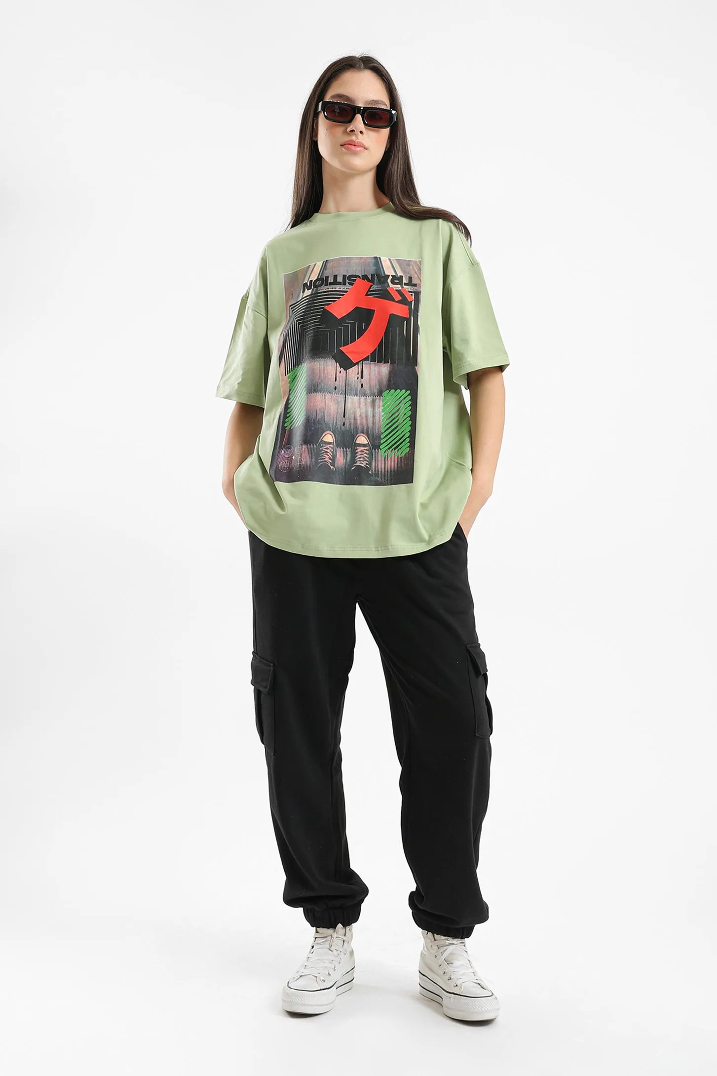 GREEN TRANSITION OVERSIZED UNISEX TEE
