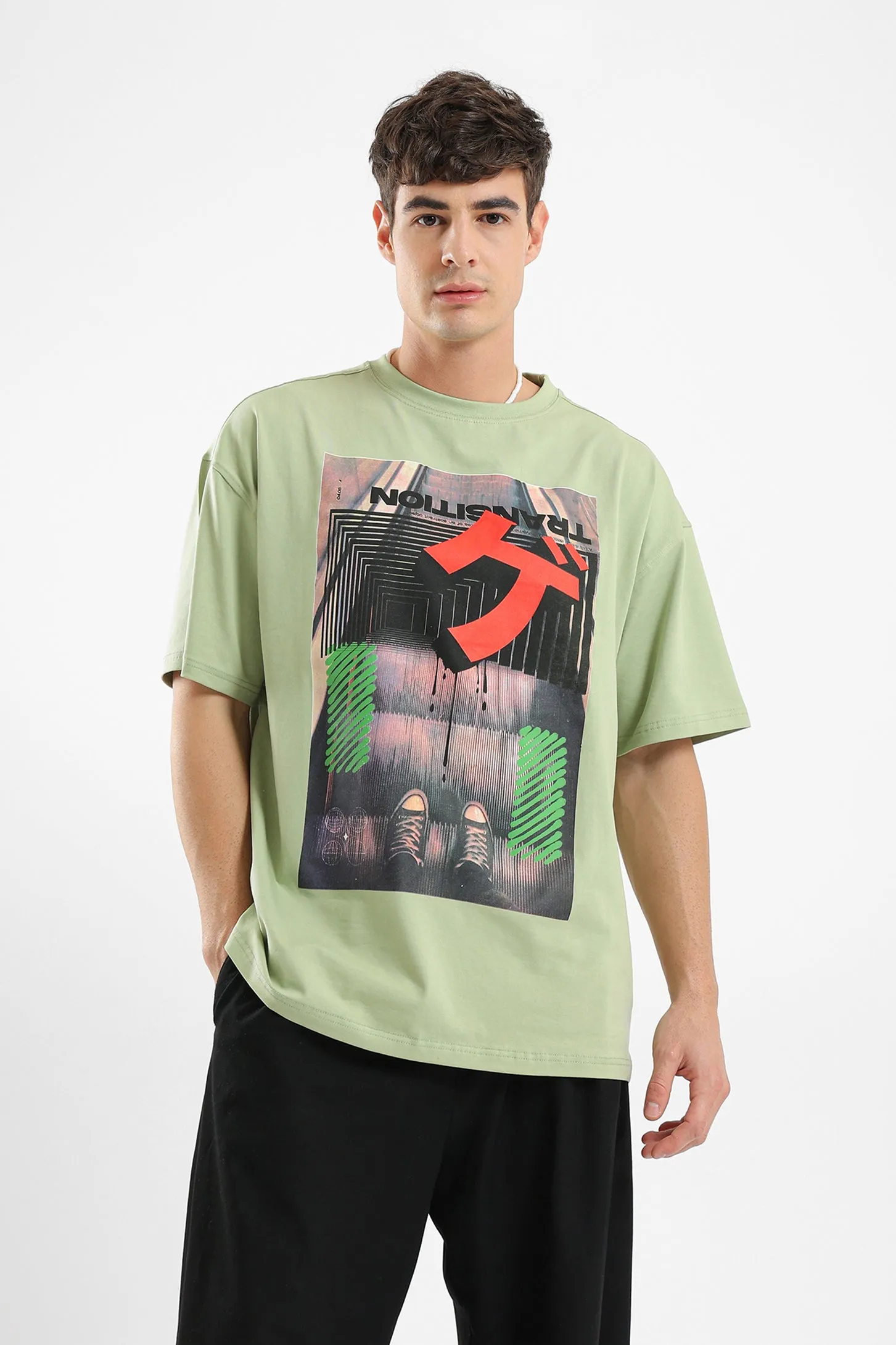 GREEN TRANSITION OVERSIZED UNISEX TEE