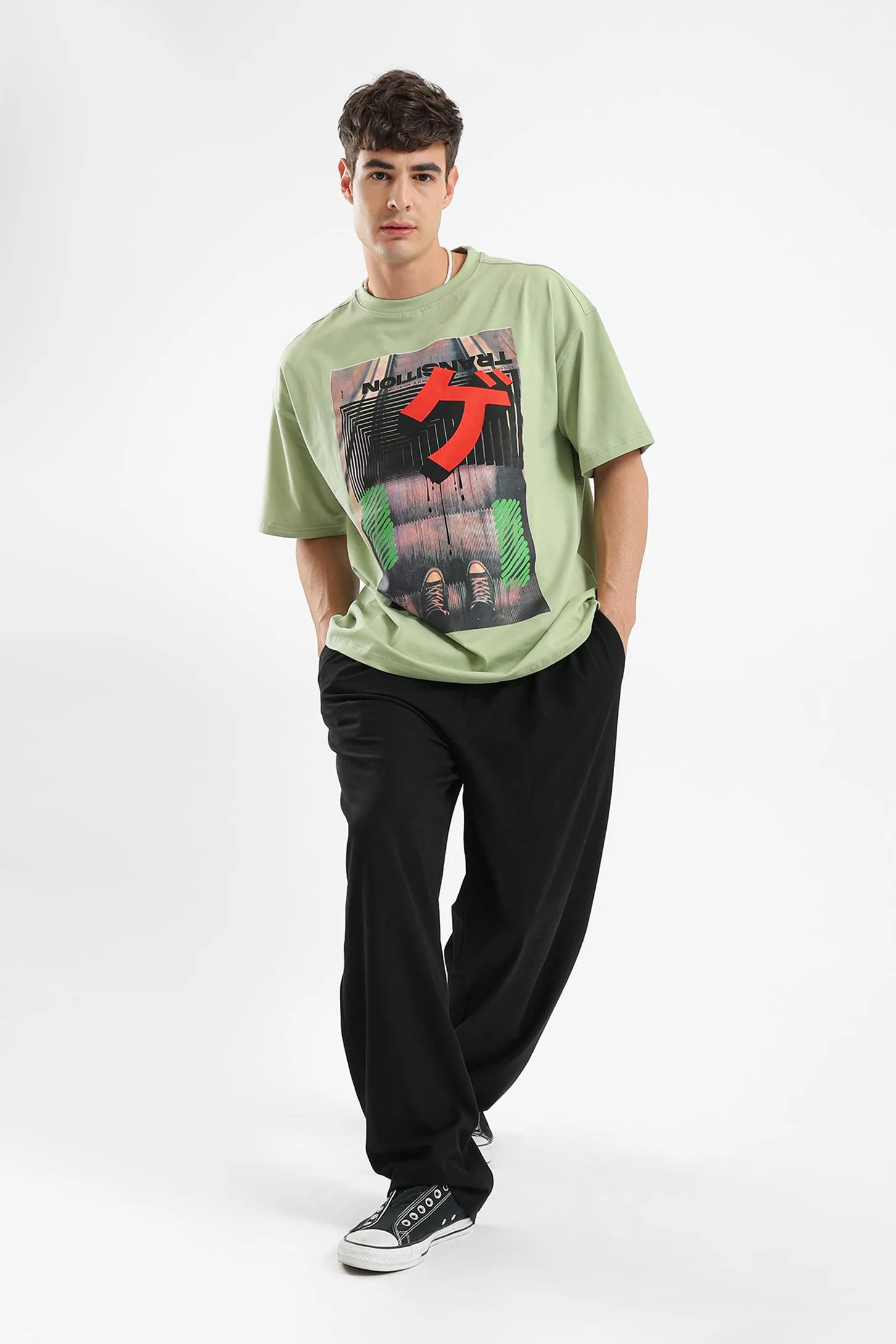 GREEN TRANSITION OVERSIZED UNISEX TEE
