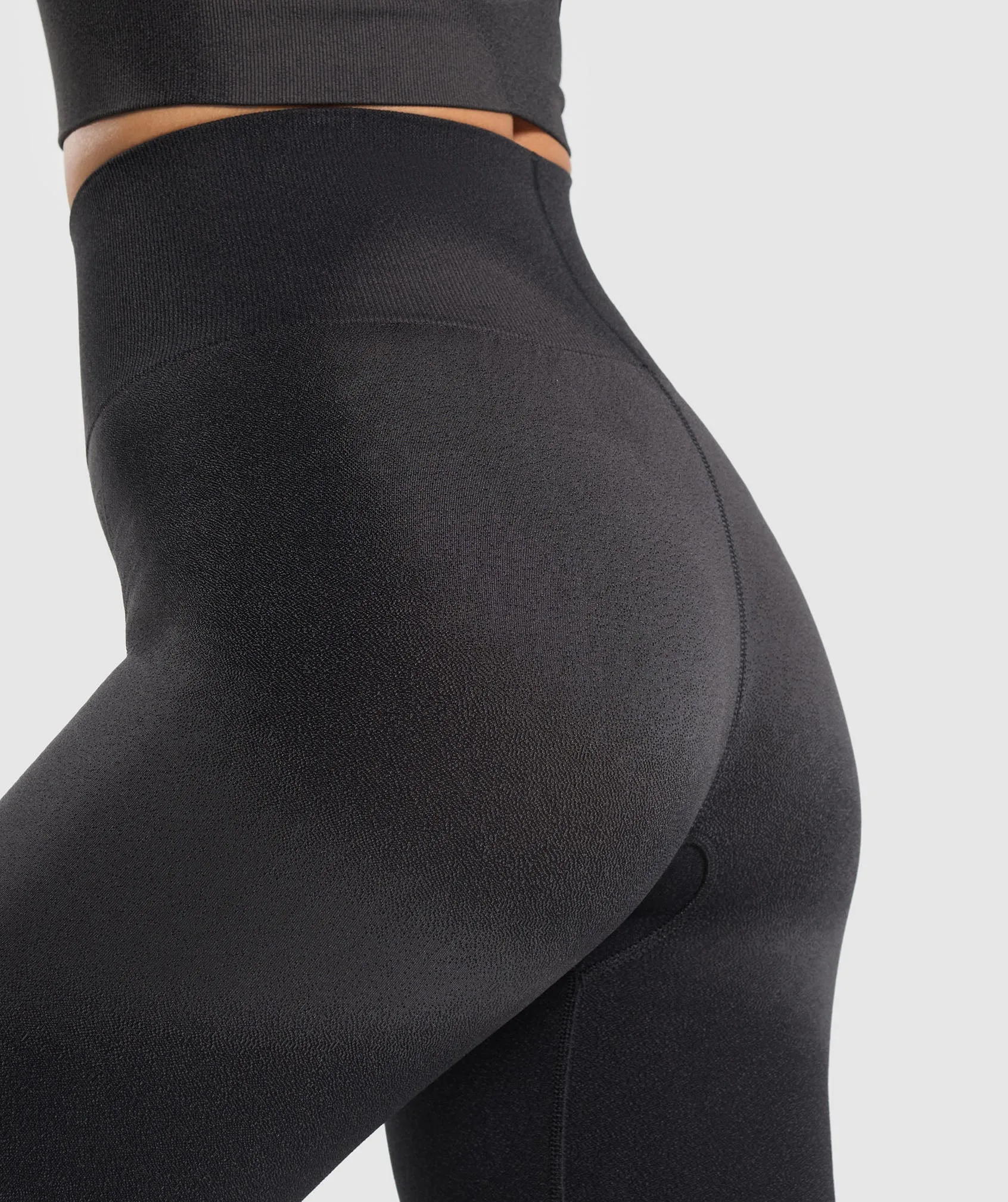 Gymshark Blur Seamless Leggings - Black/Asphalt Grey