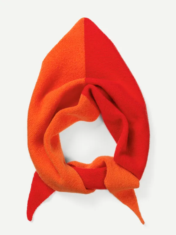 HALF HALF TRIANGLE NECKERCHIEF POPPY & OATMEAL