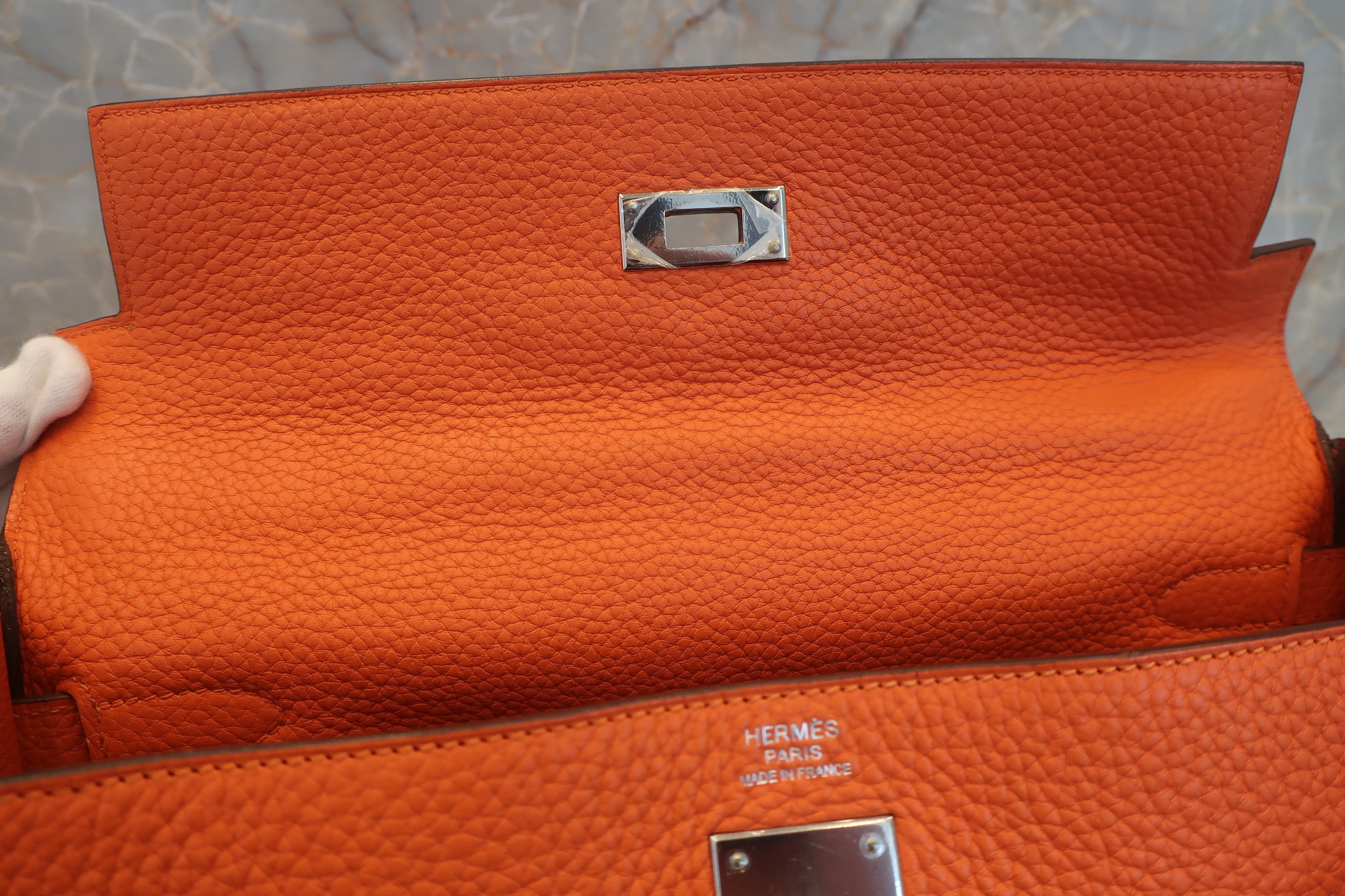 HERMES／エルメス ケリー32 トリヨンクレマンス フー □R刻印 ショルダーバッグ 600080123
