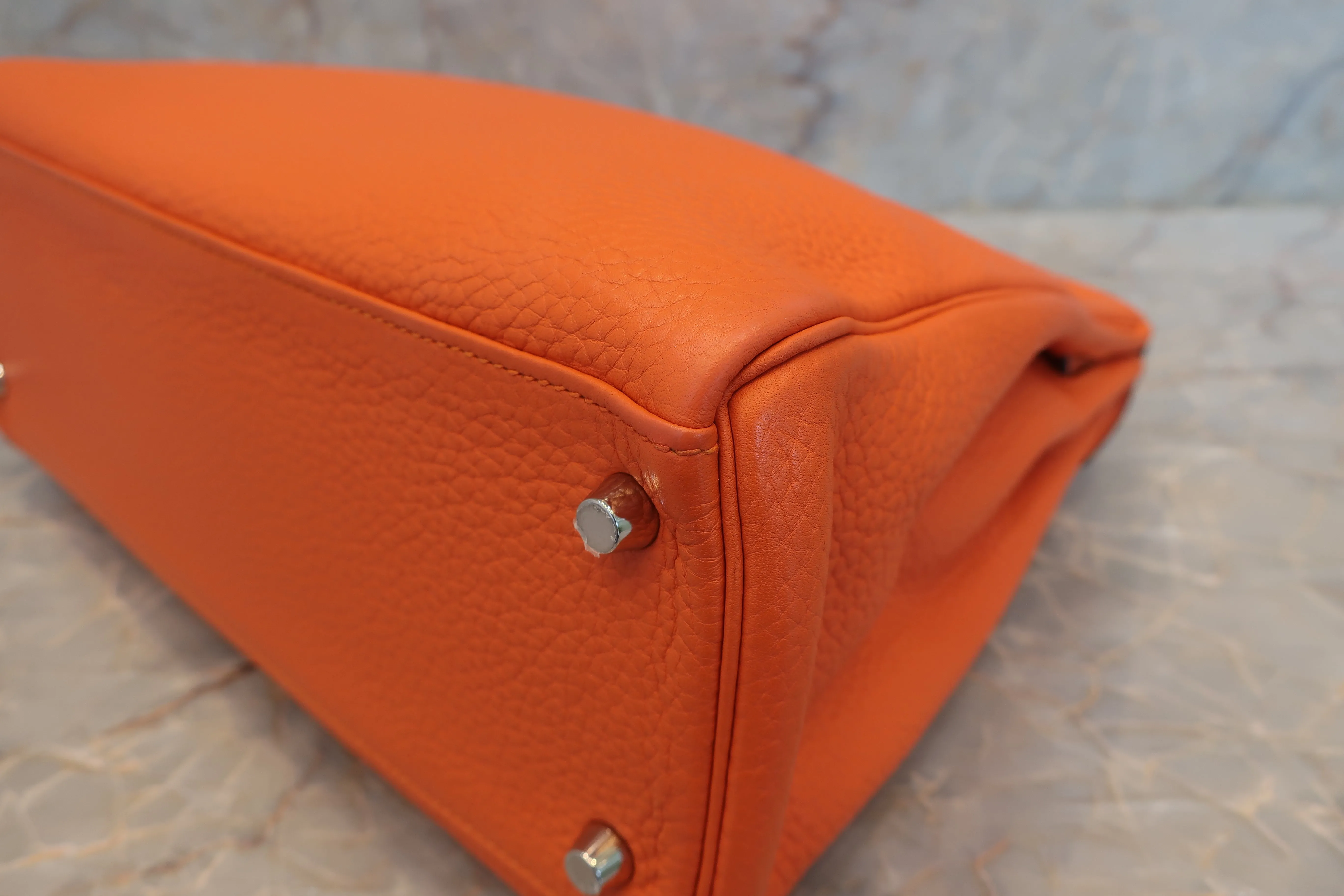 HERMES／エルメス ケリー32 トリヨンクレマンス フー □R刻印 ショルダーバッグ 600080123