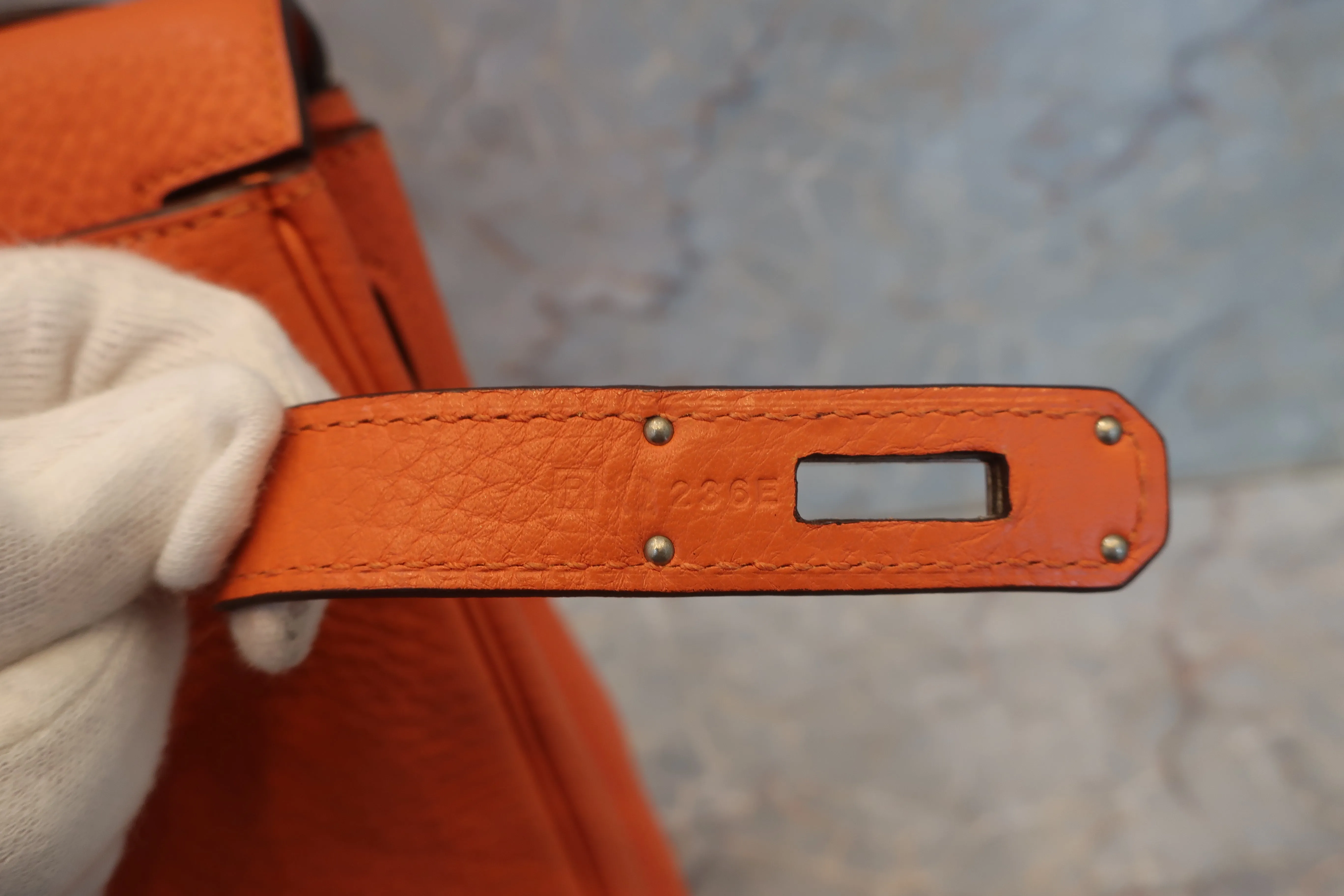 HERMES／エルメス ケリー32 トリヨンクレマンス フー □R刻印 ショルダーバッグ 600080123